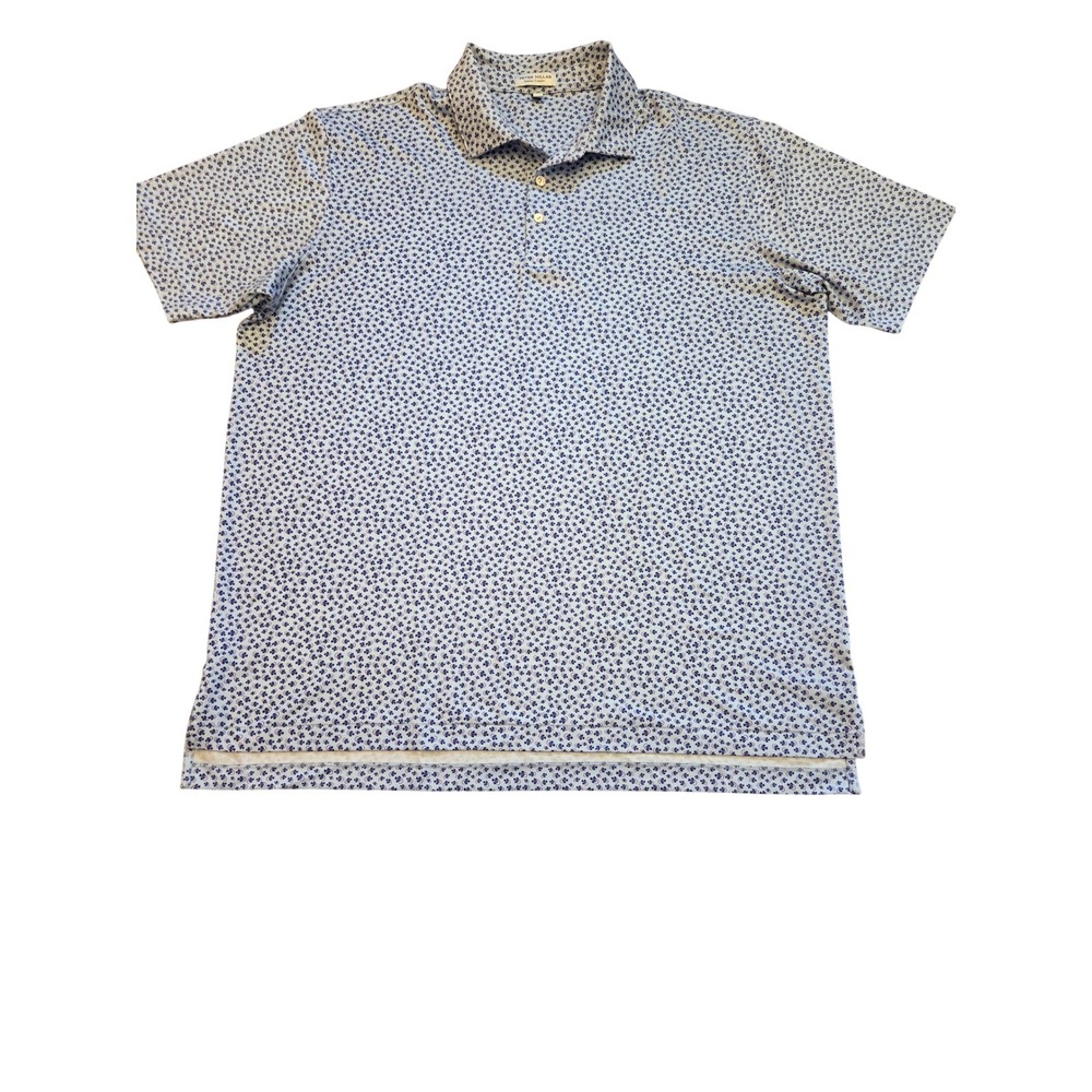 Peter Millar‎ Mens XL Summer Comfort Golf Polo Shirt Fish Print Short Sleeve